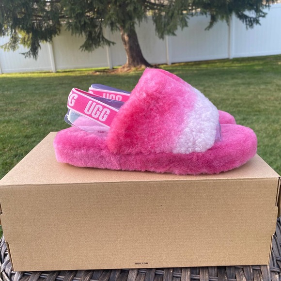 UGG Australia Other - NWT/NIB UGG Youth/ Big Girl's Fluff Yeah Gradient Pink Slide/ Slippers (Size 4)